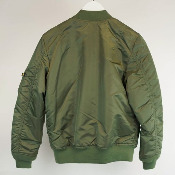 Alpha Industries Green Reversible MA-1 Bomber Flight Jacket - Picture 2 of 11